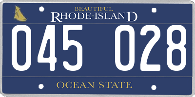 RI license plate 045028