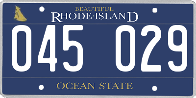 RI license plate 045029