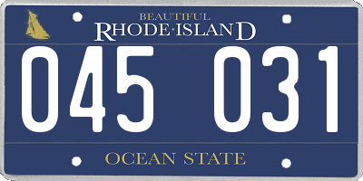 RI license plate 045031