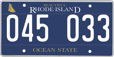 RI license plate 045033