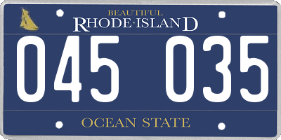 RI license plate 045035