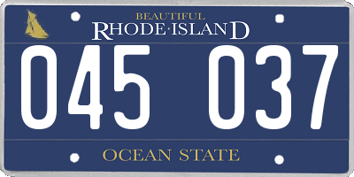 RI license plate 045037