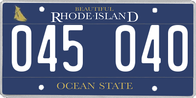 RI license plate 045040