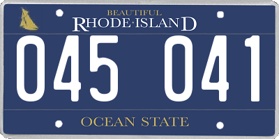 RI license plate 045041