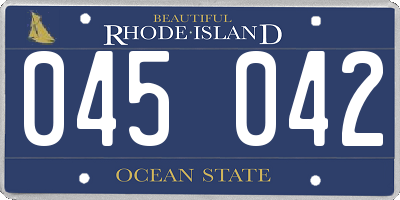 RI license plate 045042