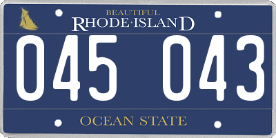 RI license plate 045043