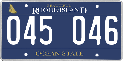 RI license plate 045046