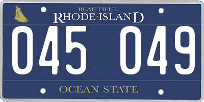RI license plate 045049