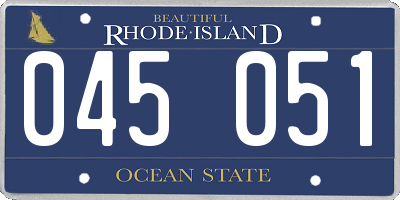 RI license plate 045051