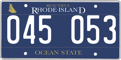RI license plate 045053