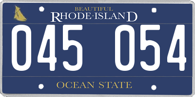 RI license plate 045054