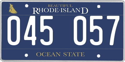 RI license plate 045057
