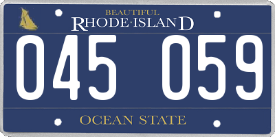 RI license plate 045059