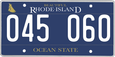 RI license plate 045060