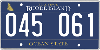 RI license plate 045061