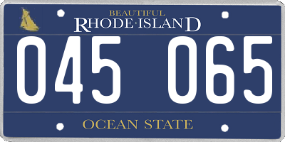 RI license plate 045065