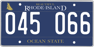 RI license plate 045066