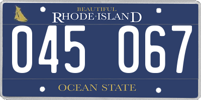 RI license plate 045067