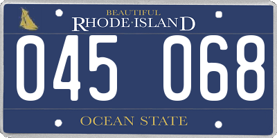 RI license plate 045068