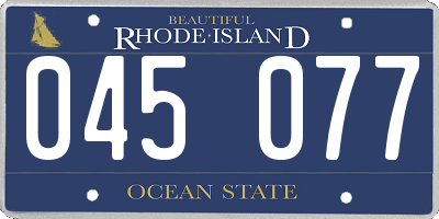 RI license plate 045077