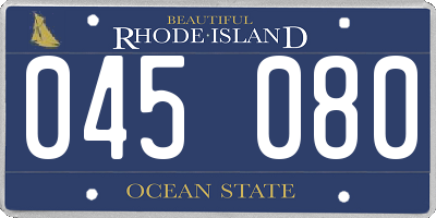 RI license plate 045080