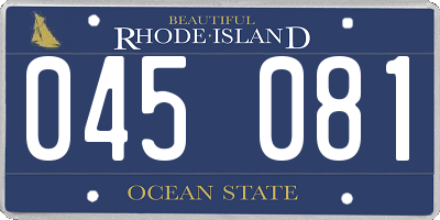 RI license plate 045081