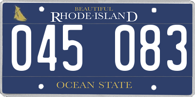 RI license plate 045083