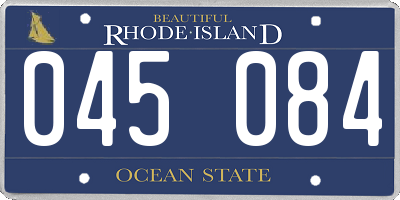 RI license plate 045084