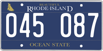 RI license plate 045087