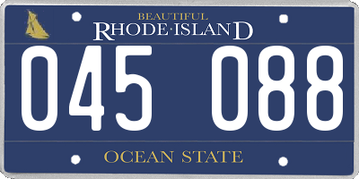 RI license plate 045088