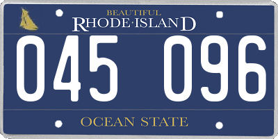 RI license plate 045096