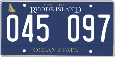 RI license plate 045097