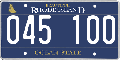 RI license plate 045100