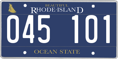 RI license plate 045101