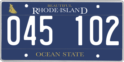 RI license plate 045102