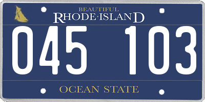 RI license plate 045103