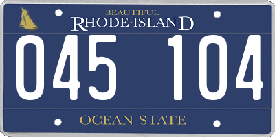 RI license plate 045104