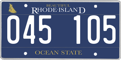 RI license plate 045105