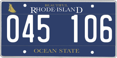 RI license plate 045106