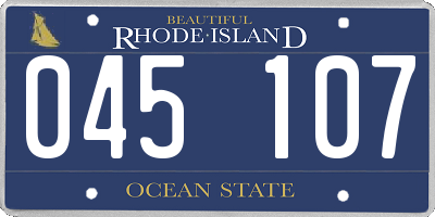 RI license plate 045107