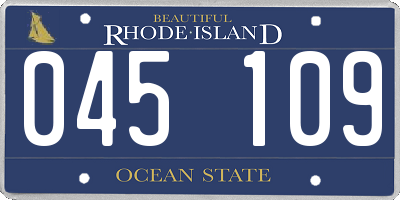 RI license plate 045109