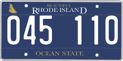 RI license plate 045110