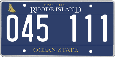 RI license plate 045111