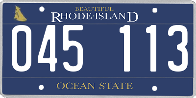 RI license plate 045113