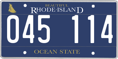 RI license plate 045114