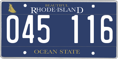 RI license plate 045116