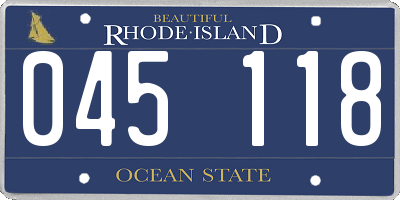 RI license plate 045118