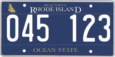RI license plate 045123
