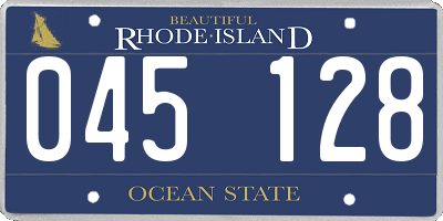 RI license plate 045128