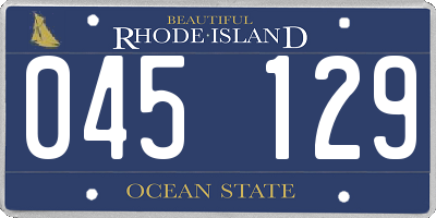 RI license plate 045129